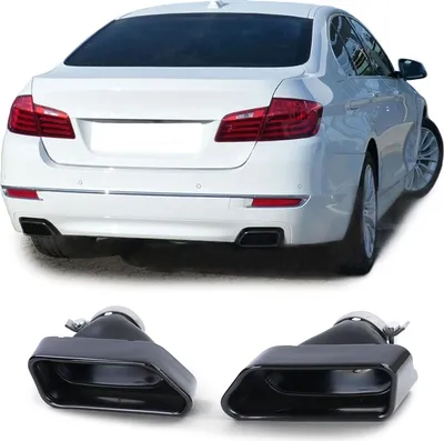 Produktbild von Auspuff Endrohre V8 550er Optik Schwarz passend für 5er BMW F10 F11 535i 535d