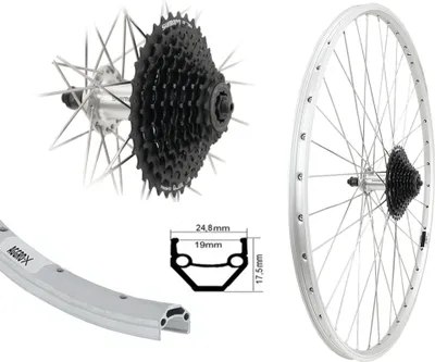 Produktbild von Aggro-X 28 Zoll Hinterrad inkl. 9 Fach Kassette 11-34 Shimano V-Brake Laufrad Hohlkammer 19-622