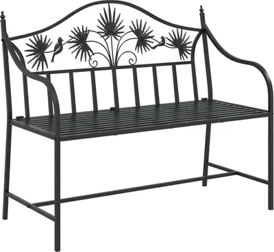 Zdjęcie produktu dla Ławka ogrodowa vidaXL, czarna, 104 x 52,5 x 89 cm, stal