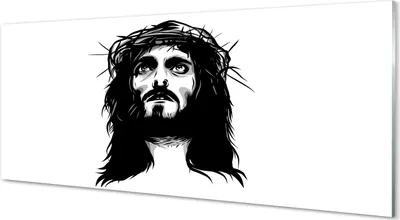 Produktbild von Glasbilder 125x50 Wandkunst Illustration von Jesus