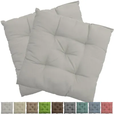 Produktbild von Stuhlkissen Genua 38x38 cm 2er Pack Sitzkissen mit Steppung, Farbe:Weiß