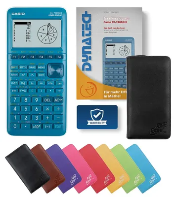 Produktbild von Casio FX-7400 G III Grafikrechner, Schutztasche Nappaleder schwarz & Fachbuch