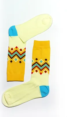 Produktbild von MEGAGROUP 2 Paar Casual Socken Stricksocken Baumwolle Gr. 35-39 gelb