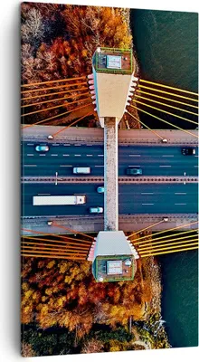 Produktbild von Bild auf Leinwand - Leinwandbild - Einteilig - Brücke Siekierkowski Warschau - 45x80cm - Wand Bild - Wanddeko - Wandbilder - Leinwanddruck - Bilder - Wanddekoration - Leinwand bilder - PA45x80-4663