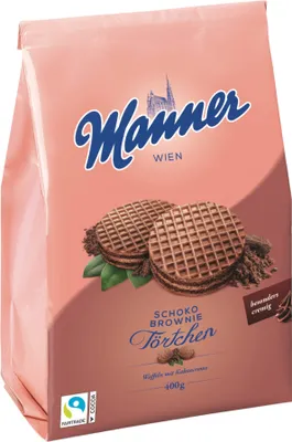 Obrázek produktu pro Manner Törtchen čokoládové oplatky s kakaovou náplní 400g
