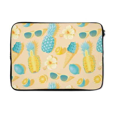 Produktbild von MuchoWow® Laptop Hülle 13 Zoll Sommer - Muster - Gelb Laptoptasche - Laptophülle - Sleeve - Rundumschutz