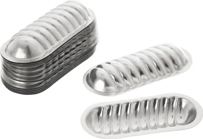 Produktbild von Set mit 20 länglichen Kuchenformen aus verzinktem Blech