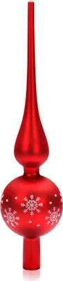 Produktbild von com-four® Weihnachtsbaumspitze matt - Christbaumspitze aus echtem Glas für Weihnachten - Tannenbaumspitze für den Christbaum, 28 cm
