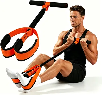 Produktbild von Bauchtrainer, Widerstandsband mit Griffen, Pedalwiderstand, für zu Hause