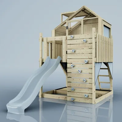 Produktbild von OutdoorToys Spielhaus Meteorit aus Holz in Blau