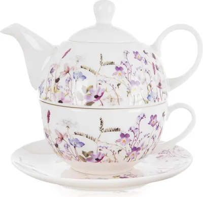 Immagine prodotto di Teiera con fiori, tazza per preparare e gustare tè, caffè, tisane ed erbe