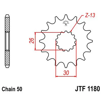 Produktbild von JTSPROCKETS Kettenritzel JTF1180.17 vorne Kohlenstoffstahl