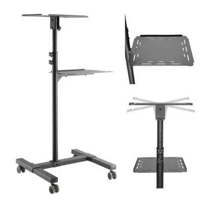 Produktbild von Moble Projektor-/Laptop-Tisch „Maclean“ höhenverstellbar aus Stahl max. 10 kg MC-207