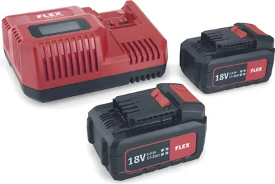 Produktbild von Flex P Akku-Pack Power 55 R Set Li-Ion 18V 5Ah Ladegerät Werkzeugakku Ersatzakku