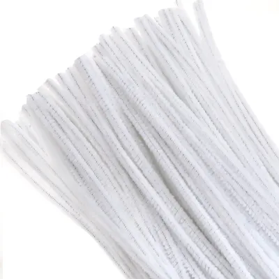 100 Stück weiße Chenille-Stäbe, Basteldraht, 31 cm