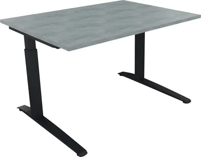 Produktbild von Schreibtisch Kufe Einzels. Quadrat B1600xT700xH650-850 an/Beton hell