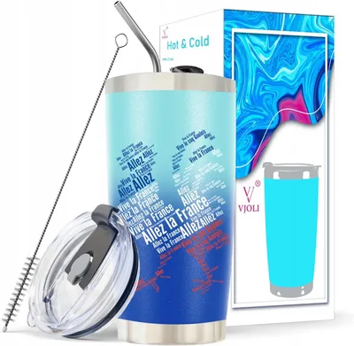 Produktbild von VJOLI Isolierter Thermobecher mit Strohhalm 590ml