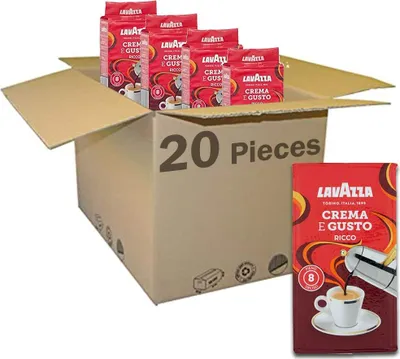 Produktbild von 20x LAVAZZA Crema e Gusto Ricco Caffè Kaffee gemahlen Italienisch Espresso 250g