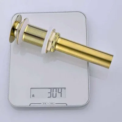 Image de Bouchon de vidange escamotable pour baignoire et douche, couleur or, pour salle de bains