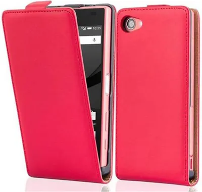 Produktbild von Cadorabo Hülle für Sony Xperia Z5 COMPACT Schutzhülle in Rot Flip Handyhülle Case Cover Etui Kunstleder