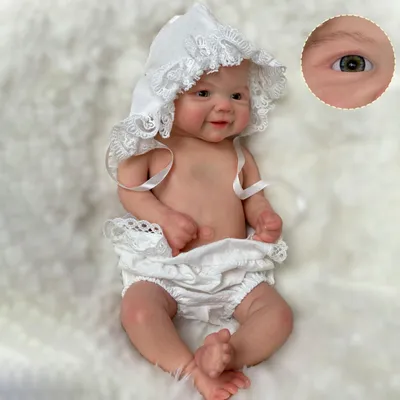 Imagen del producto de Muñeca para niños hecha de silicona, pintada a mano, de 33 cm, realista, ideal para juegos de rol