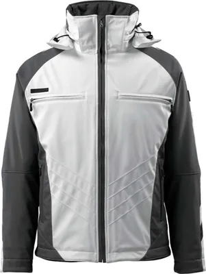 A studio shot of a men's softshell jacket.