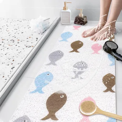 Obrázok produktu pre Protisklzová podložka pod sprchu, 100x40 cm, PVC, s odvodňovacími otvormi, mäkká, rýchlo schnúca, s masážnou funkciou