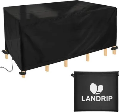 Productafbeelding van Tuinmeubelbeschermer, rechthoekig - Waterdicht - Windbestendig - UV-bestendig - Gemaakt van 420D Oxford-stof - Geschikt voor terras - 213 x 132 x 72 cm