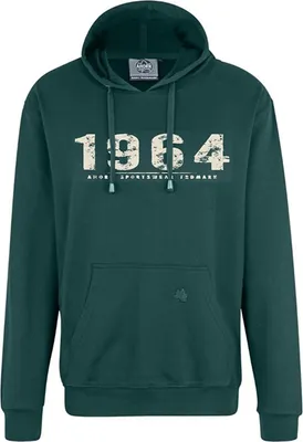 Produktbild von Übergrößen Kapuzen-Sweatshirt AHORN SPORTS Vintage Number beige Bottle Green 7XL