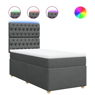 Produktbild von Boxspringbett mit Matratze Dunkelgrau 90x200 cm Stoff