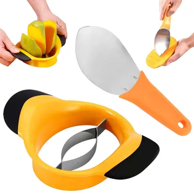 Zdjęcie produktu dla Obieraczka do mango i ananasa, wykonana ze stali nierdzewnej, z gumową rączką