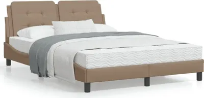 Obrázek produktu pro Maison Exclusive – Postel s LED osvětlením, bez matrace, barva cappuccino, rozměry 140x200 cm