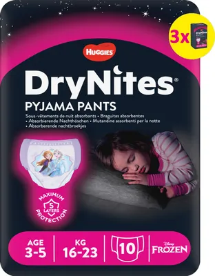 Produktbild von Huggies DryNites Windeln Windelhosen Mädchen 3-5 J. (16-23kg) Monatspack 30 St.