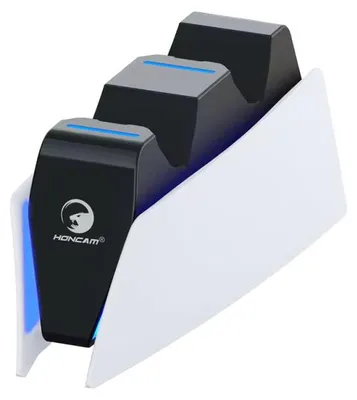 Immagine prodotto di Verk 06408 Stazione di ricarica doppia per controller PS5 DualSense, bianco e nero