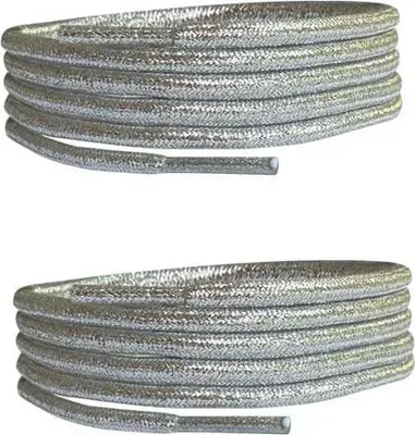 Runde Glitzerschnürsenkel in Silber - Länge: 90 cm