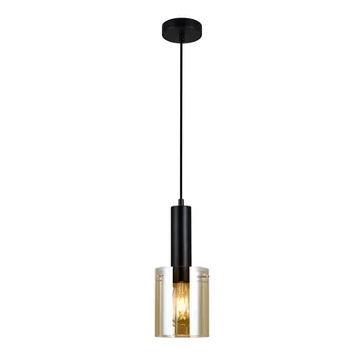 Zdjęcie produktu dla Lampa wisząca Italux Sardo nowoczesna czarna PND-5581-1-BK+AMB