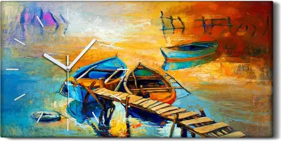 Produktbild von Wandkunst Leinwand Bild Uhr Geräuschlos Kunstdruck 60x30 Meer Sonnenuntergang - weiße Hände