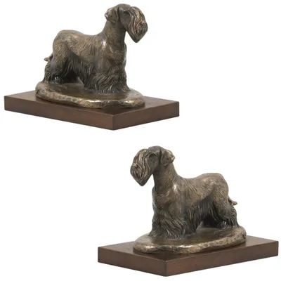 Obrázek produktu pro Art-Dog Dekorativní soška – Český teriér – s tmavým dřevěným podstavcem