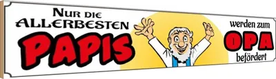 Produktbild von vianmo Holzschild 10x46 cm nur allerbeste Papis werden Opa Spruch Zitat