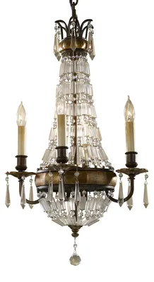 Zdjęcie produktu dla Żyrandol Bellini oksydowany brązowo-brytyjski brąz 4xE14x60W kryształ wym:222,5x36,2x36,2cm IP20 Feiss