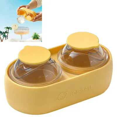 Immagine prodotto di Stampi in silicone rotondi per cubetti di ghiaccio, colore giallo