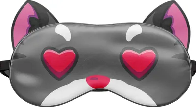 Produktbild von Schlafmaske Reise Relax Augen Abdeckung Bett Emoji Nickerchen Augenbinde Katze mit Herzen