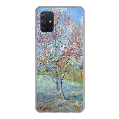 Produktbild von MuchoWow® Handyhülle Schutzhülle Hülle für Samsung Galaxy A71 Der rosa Pfirsichbaum - Vincent van Gogh Silikon Softcase Handy Hülle - Kartenbesitzer