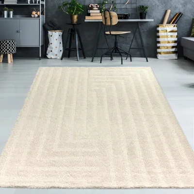 Immagine prodotto di Morbido tappeto a pelo lungo, elegante e accogliente, color crema - Dimensioni: 240 x 340 cm
