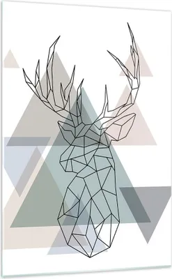 Produktbild von Bilder auf glas - Einteilig - Hirsch Abstraktion - 70x100cm - Glasbilder - Wandbilder - Bilder - zum Aufhängen bereit - Wanddekoration aus Glas - Glas Bilder - Wandbild auf Glas - GPA70x100-3909