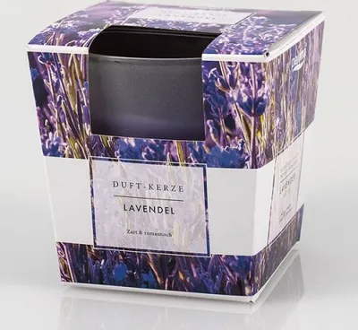 Produktbild von Lavendelduftkerze im matten Glas, 124g - Beruhigender Raumduft für Ihr Zuhause