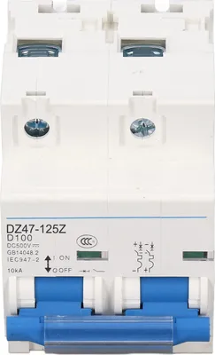 Obrázok produktu pre DC istič 10KA lámacia kapacita 36mm DIN lišta Ochrana proti preťaženiu Miniatúrny istič DC500V 100A