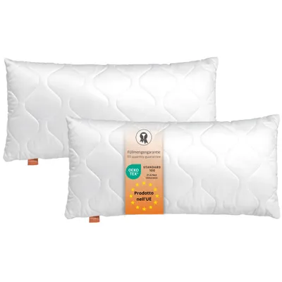 Immagine prodotto di Cuscino 50 x 70 cm, set di 2, cuscino per hotel, 100% microfibra, adatto a chi soffre di allergie, sleepling Basic 100