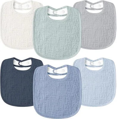 Produktbild von Susurration Lätzchen Baby Musselin Halstuch Baby Weiche Verstellbare Quadratische Sabberlätzchen 12 pack für Unisex Mädchen & Jungen