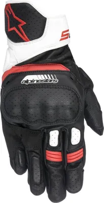 Produktbild von Alpinestars SP-5 perforierte Motorrad Handschuhe, schwarz/weiß/rot, L